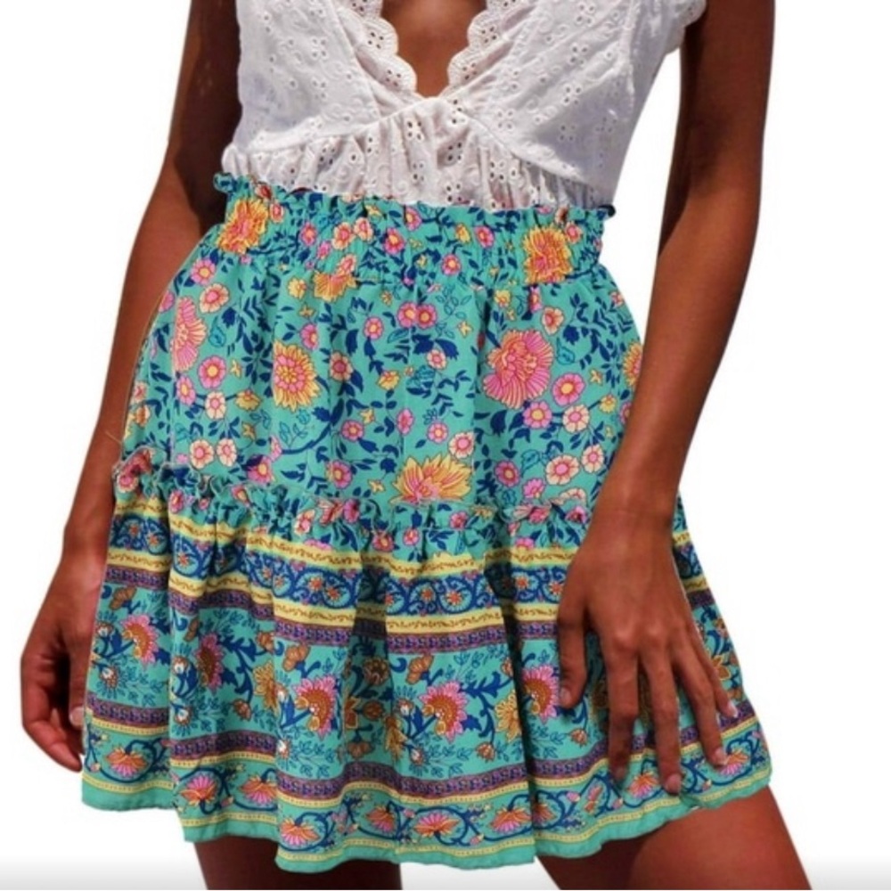 NWOT Blue Floral Skirt